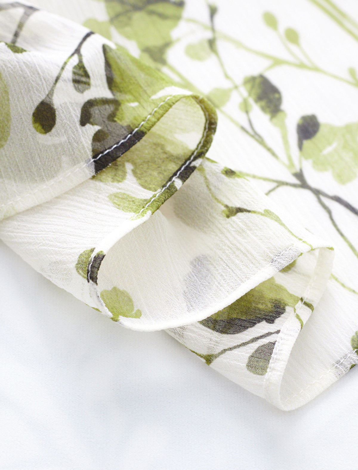 Green Floral Print Ruffled Sleeveless Midi Dress