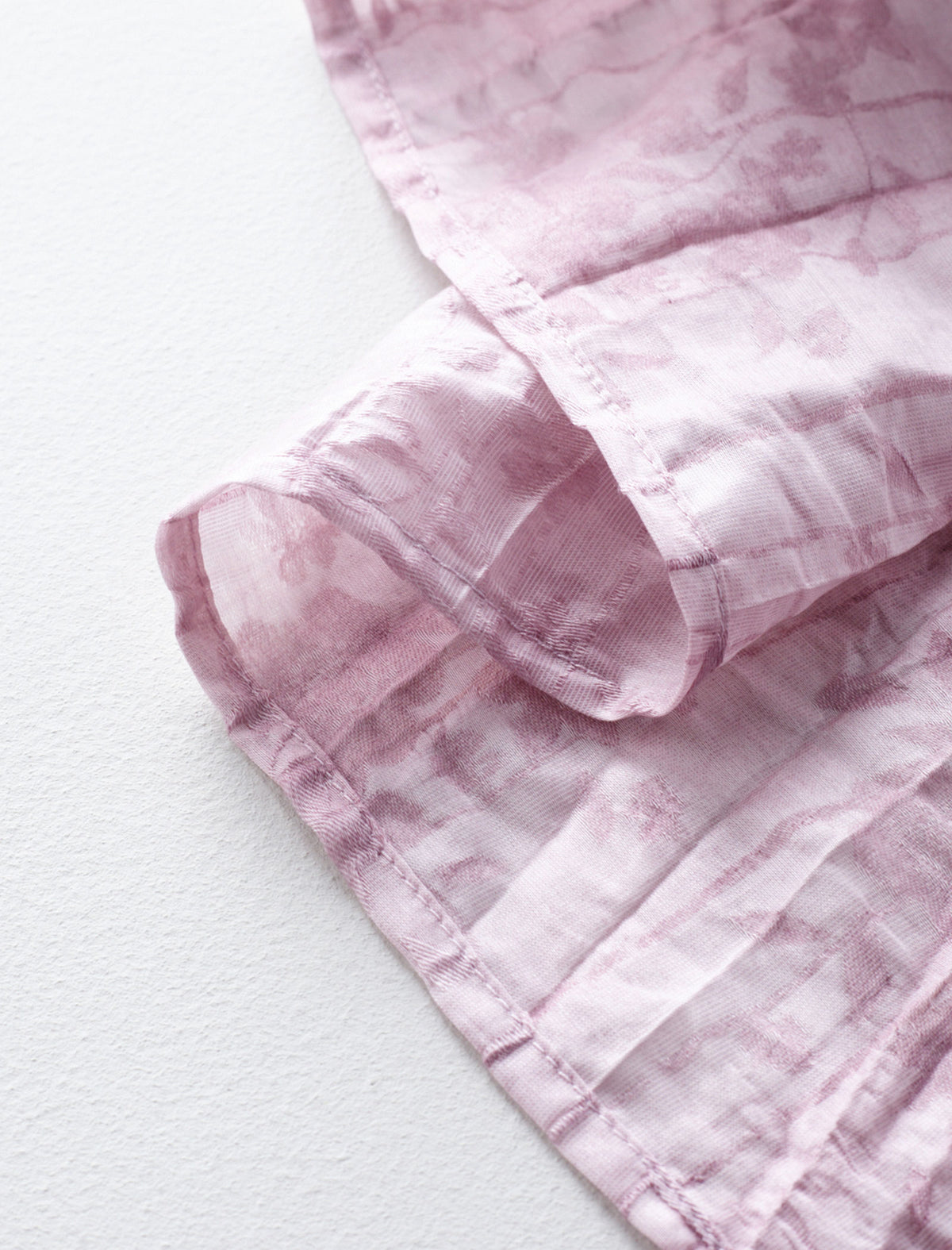 Textured Floral Drawstring Waist Top