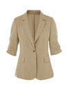 Lightweight Ruched Sleeve Blazer
