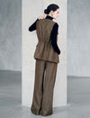 Textured Button Front Sleeveless Utility Vest