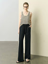 Linen Wide-Leg Drawstring Pants
