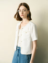 Pearl Button Detail Short Sleeve Jacket