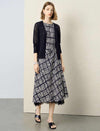 Graphic Print Tencel Linen Midi Dress