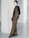 Textured High Waist Wide Leg Pants