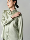 Mulberry Silk Button-Down Shirt