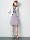 Solid Front Slit Skirt