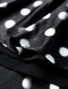 Black Watercolor Polka Dot High Waist Flared Midi Skirt