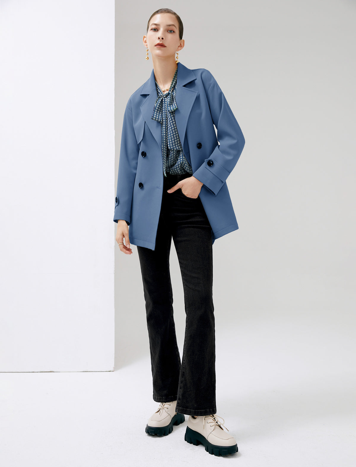 Collared Belted Trench Coat