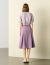 Solid Color Pleated Midi Skirt