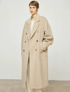 Wool-Cashmere Blend Double-Breasted Maxi Coat