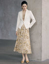 Vintage Floral Print Midi Chiffon Skirt