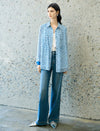 Light Blue Polka Dot Belted Shirt