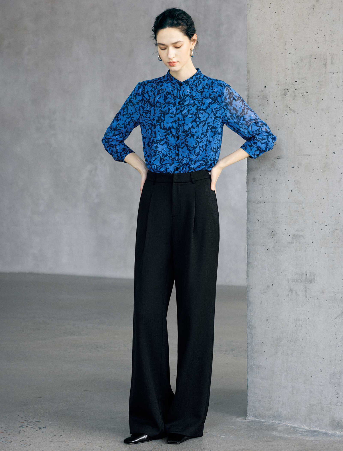 Pure Wool High Waist Wide Leg Pants