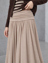 Ruched Waist Gathered A Line Maxi Skirt
