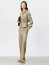 Tencel-Wool Blend Peplum Shirt