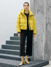 Hooded Drawstring Snap-Front Pocket Cropped Puffer Jacket