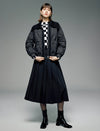 Pleated A-Line Midi Skirt