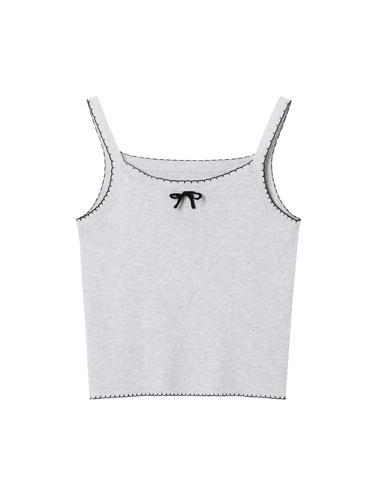 Wool Scallop Trim Cardigan and Cami Set