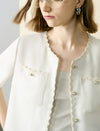 Pearl Button Detail Short Sleeve Jacket