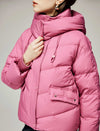 Quilted Zip-Front Pocket Detail Down Jacket