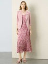 Dusty Pink Single Button Rolled Cuff 3/4 Sleeve Blazer
