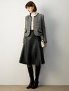 Coated Wrap-Front A-Line Midi Skirt
