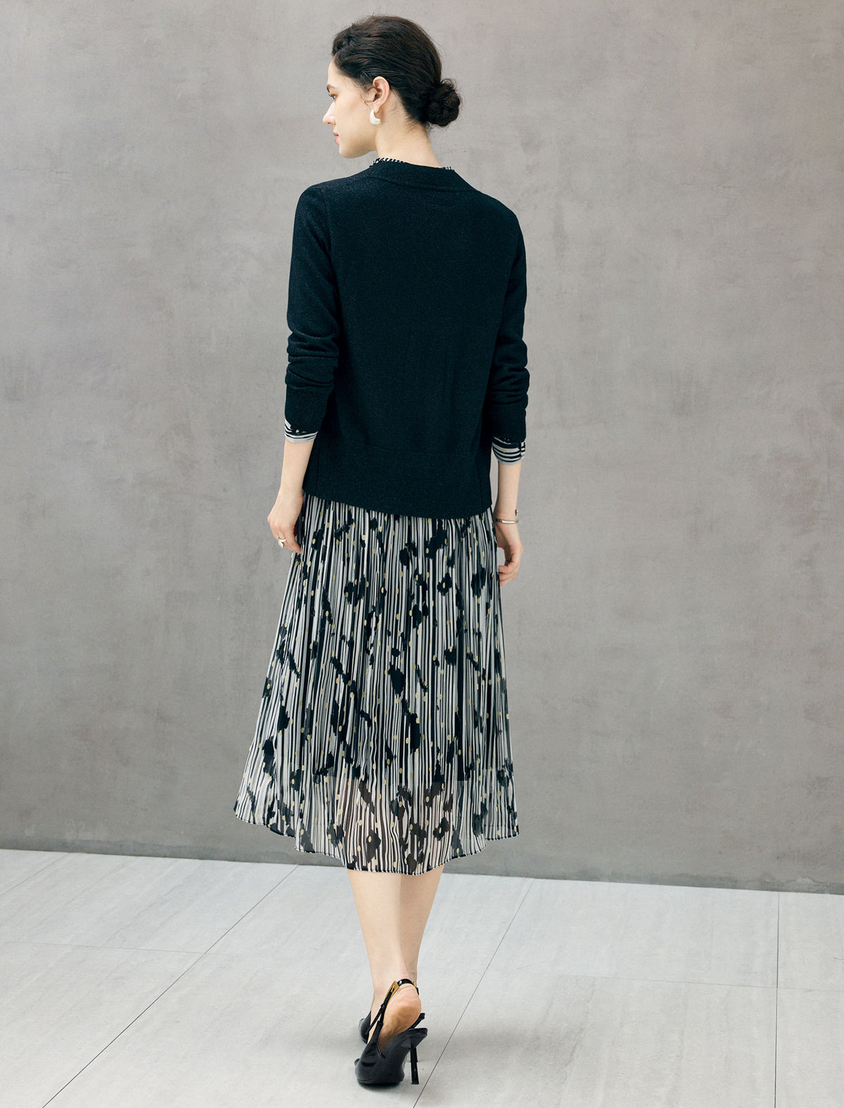 Wool Blend V-Neck Button Long Sleeve Cardigan