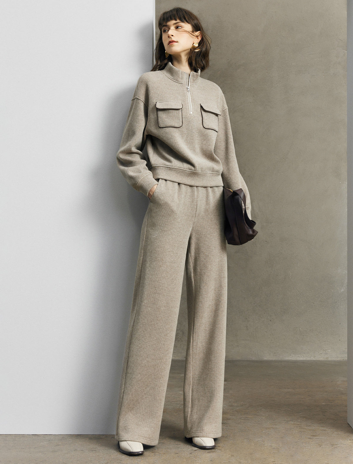 Classic Knit Wide-Leg Pants