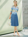 Solid Color Pleated A-Line Skirt