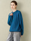 Half-Zip 100% Wool Ribbed Sweater