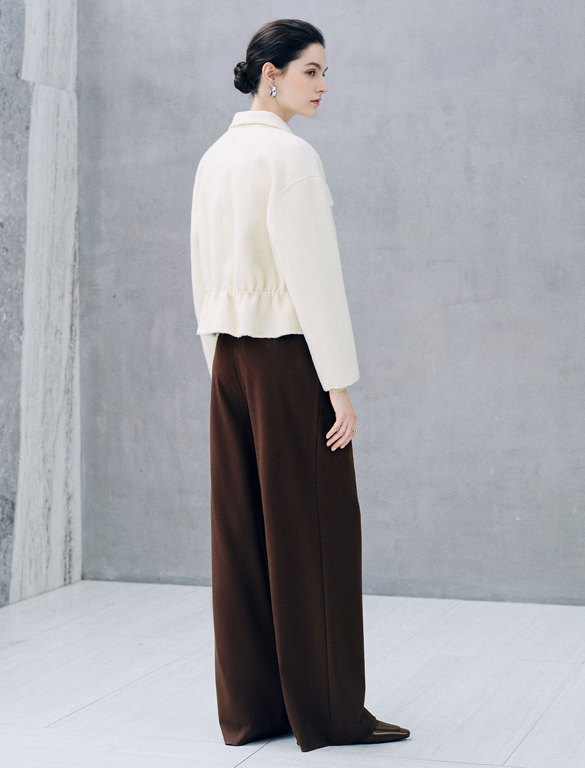 Detachable Collar Utility Cropped Jacket