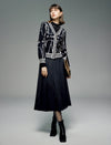 Pleated A-Line Midi Skirt