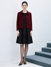 Wool Blend Long Sleeve Fitted Straight-Fit Jacket