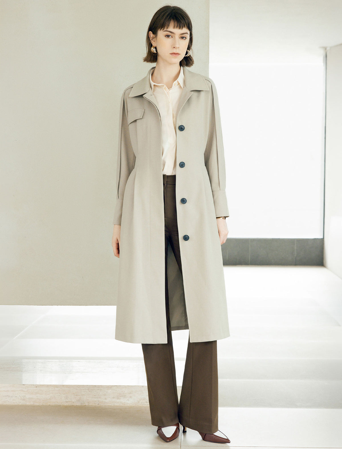 High-Rise Slim Bootcut Dress Pants