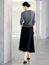 Color Block V Neck Sequin Knit Cardigan