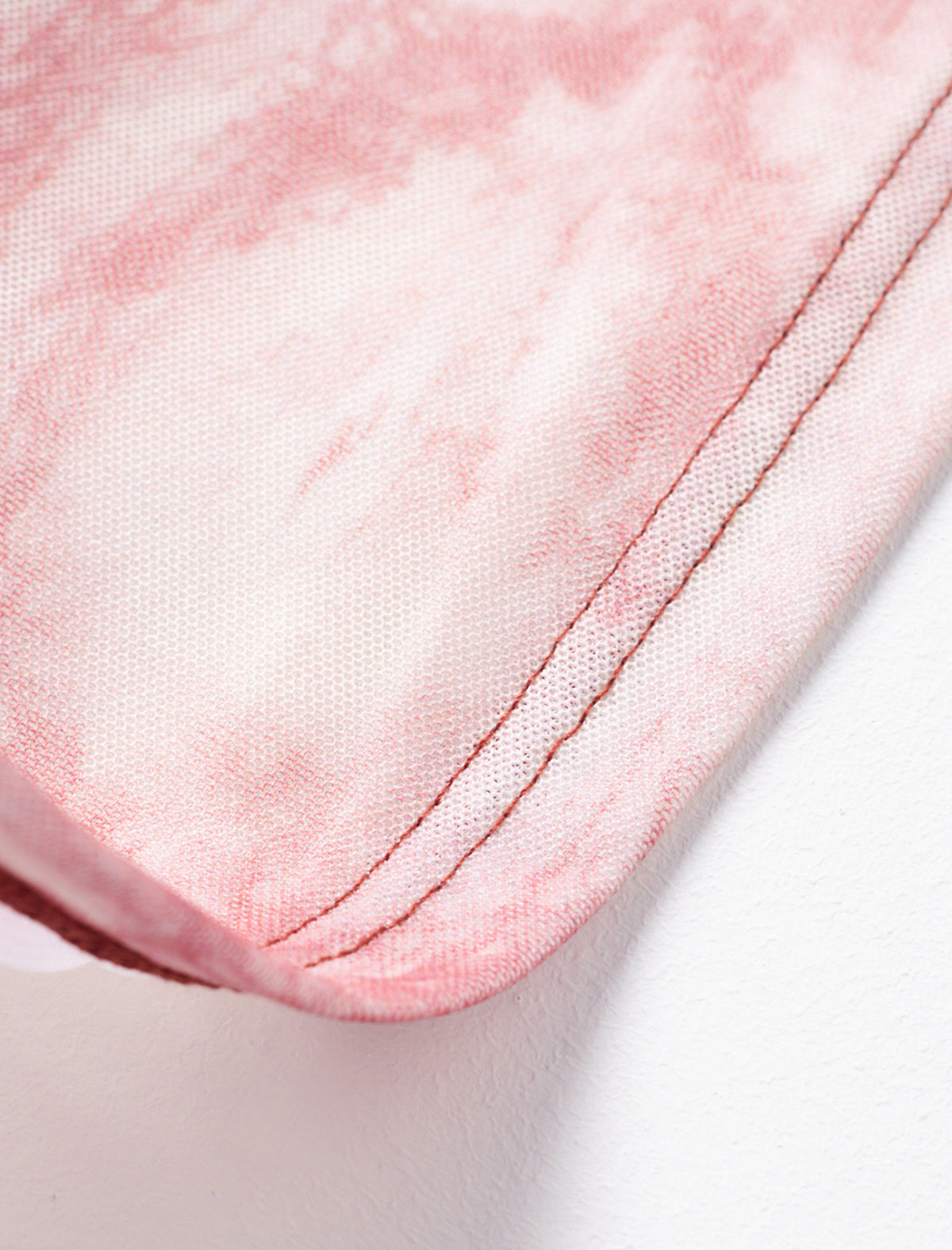 Tie Dye V-Neck Wrap Elbow Sleeve Top