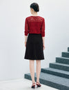 Fitted A-Line Midi Skirt