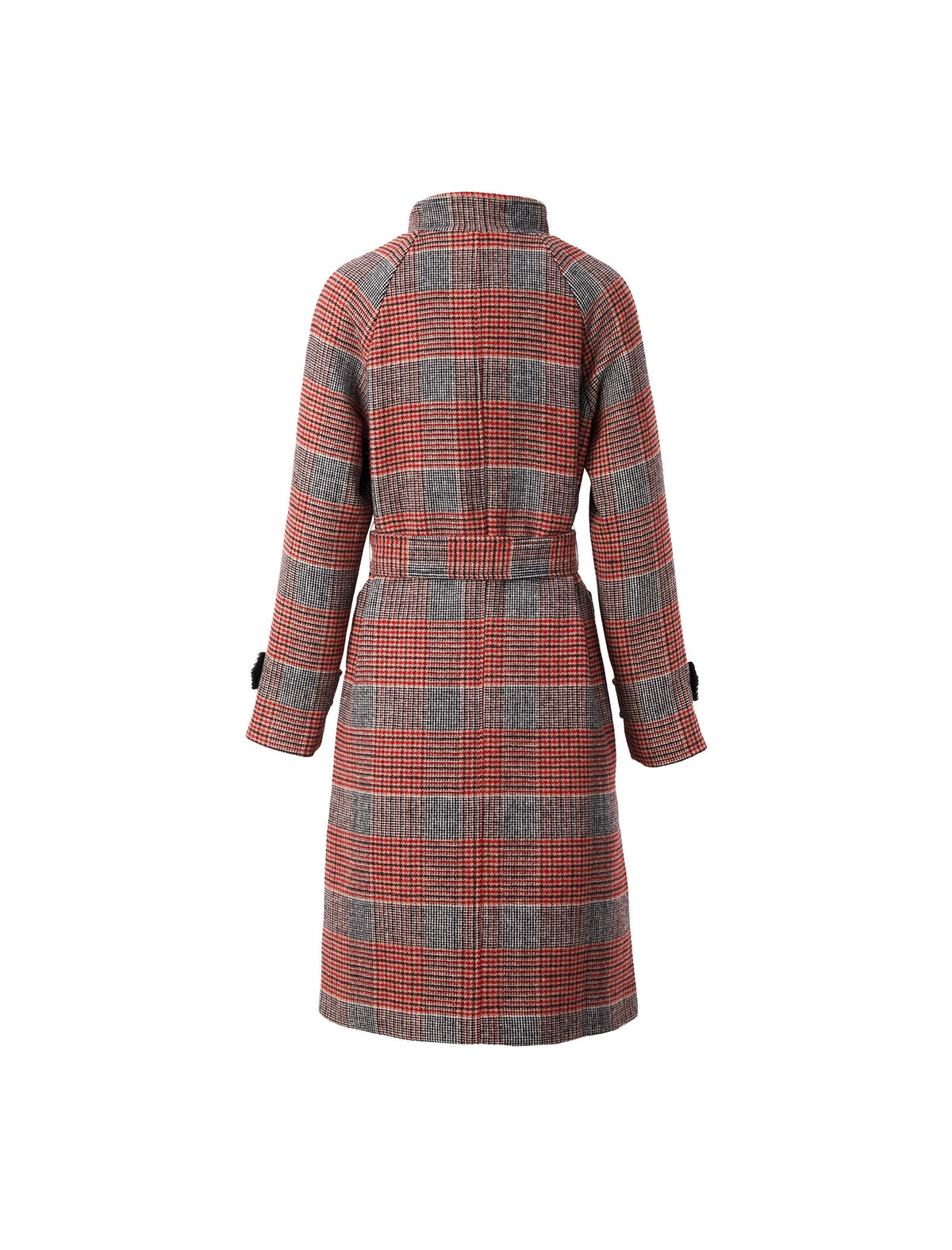 Wool Blend Knit Stand-Collar Raglan-Sleeve Coat