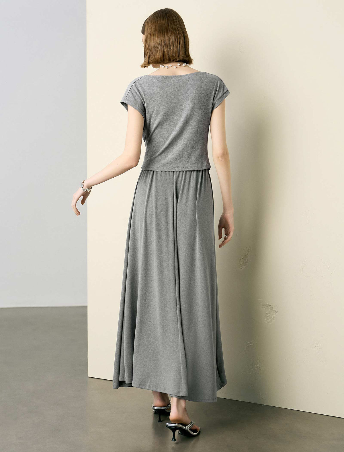 Off-the-Shoulder Draped Knit Top