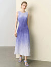 Ombre Crinkle Pleat Sleeveless Midi Dress