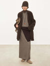 100% Wool Crew Neck Maxi Dress