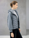 Hooded Quilted Drawstring Zip-Front Cropped Jacket