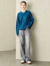 Half-Zip 100% Wool Ribbed Sweater