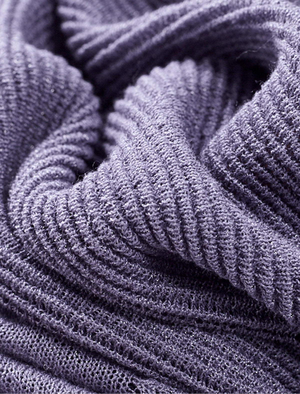 Wavy Texture Scalloped Cuffs Knitted Pullover