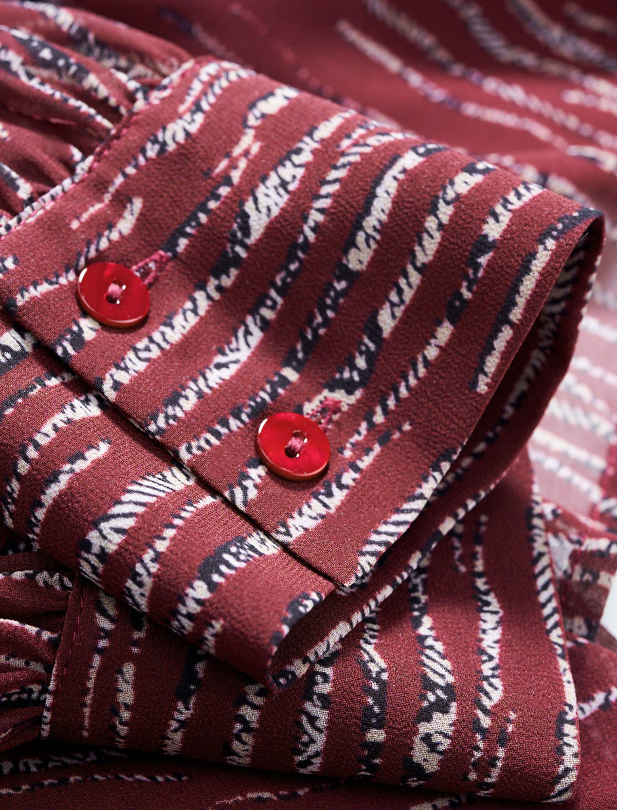 Chiffon Striped Bow Tie Blouse