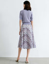 Vintage Floral Pleated A-Line Skirt