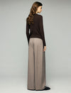 Wool Blend Pleated High-Waist Wide-Leg Pants