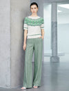 Sage Green Linen Blend High Waist Wide Leg Pants