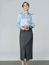 Mulberry Silk Button-Down Shirt