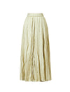 Flowy Textured Pleated Midi Skirt